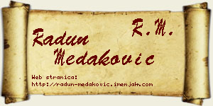 Radun Medaković vizit kartica